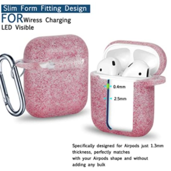 AirPods Case Cover with Keychain - Bling red/blue - Picture 6 of 14